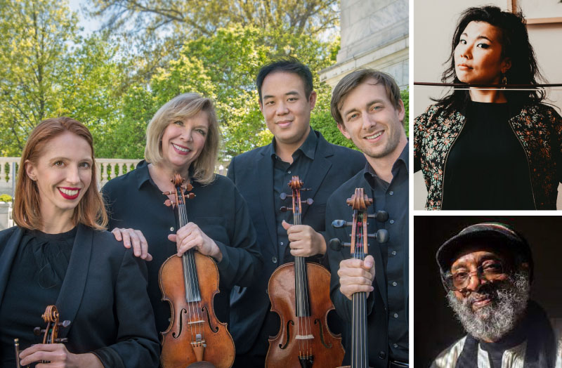 Cavani String Quartet with Ayane Kozasa, guest violist and Mwatabu Okantah, poet